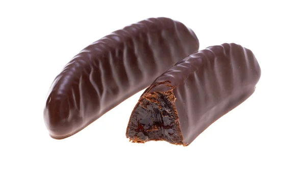 Dulces Chocolate Con Relleno Gelatina Aislado Sobre Fondo Blanco — Foto de Stock
