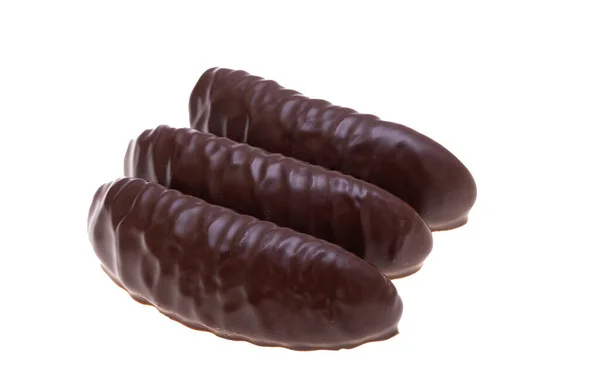 Σοκολατένια Γλυκά Γέμιση Ζελέ Που Απομονώνονται Λευκό Φόντο — Φωτογραφία Αρχείου