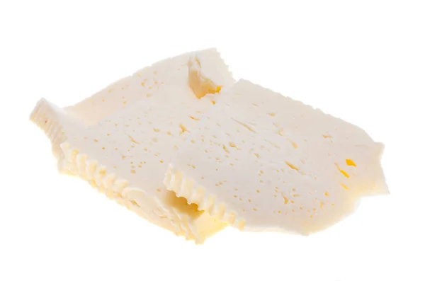 Čerstvý Sýr Izolované Bílém Pozadí — Stock fotografie