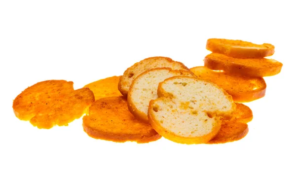 Chips Pão Isolado Fundo Branco — Fotografia de Stock