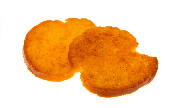 Brood Chips Geïsoleerd Witte Achtergrond — Stockfoto