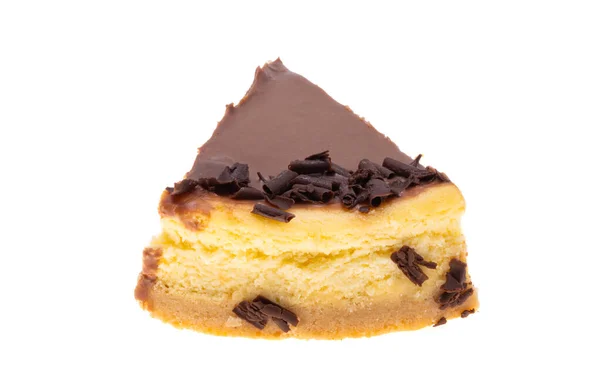Κέικ Cheesecake Απομονώνονται Λευκό Φόντο — Φωτογραφία Αρχείου