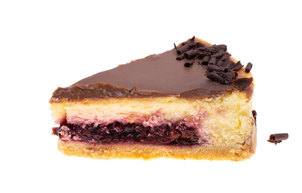 Torta Cheesecake Isolato Sfondo Bianco — Foto Stock