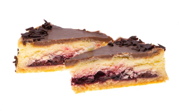 Torta Cheesecake Isolato Sfondo Bianco — Foto Stock