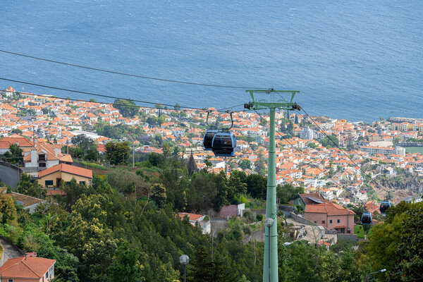 cable car in Funchal on the island of Madeira
