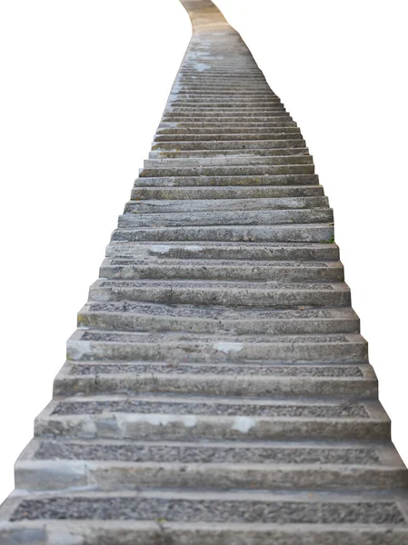 Escada Pedra Isolada Fundo Branco — Fotografia de Stock