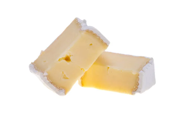 Queso Brie Aislado Sobre Fondo Blanco —  Fotos de Stock