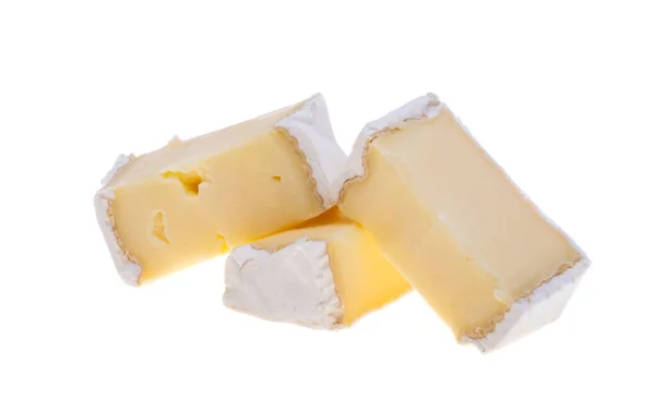 Brie Käse Isoliert Auf Weißem Hintergrund — Stockfoto