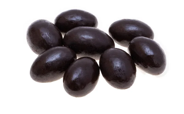 Almonds Chocolate Glaze Isolated White Background — Stock Photo, Image