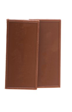 Beyaz arkaplanda izole edilmiş çikolata