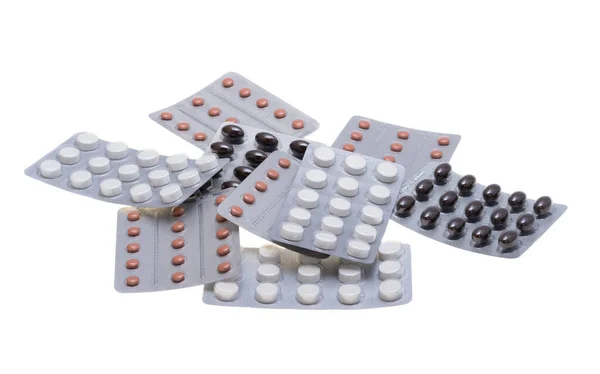 Tabletki Izolowane Białym Tle — Zdjęcie stockowe