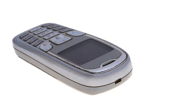 Velho Telefone Celular Isolado Fundo Branco — Fotografia de Stock
