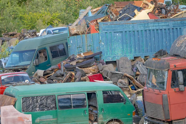 Müllkippe Alter Autos Aus Nächster Nähe — Stockfoto