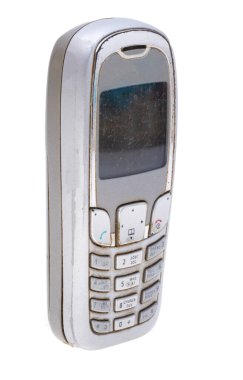 Retro cep telefonu beyaz arka plan üzerinde izole