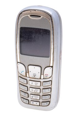 Retro cep telefonu beyaz arka plan üzerinde izole