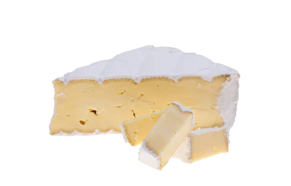 Τυρί Που Απομονώνεται Λευκό Φόντο — Φωτογραφία Αρχείου