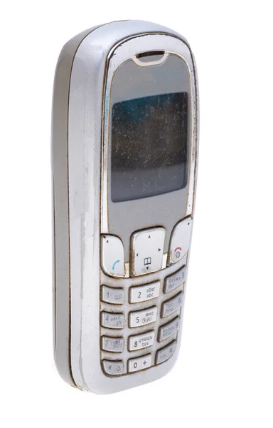 Retro Mobile Phone Isolated White Background — Stock Photo, Image