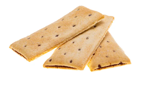 Cookies Džemem Izolované Bílém Pozadí — Stock fotografie