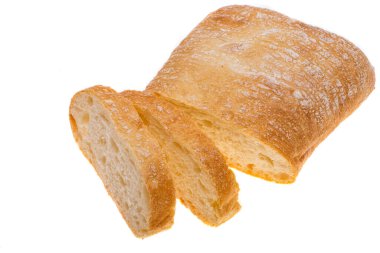 ciabatta beyaz arkaplanda izole edildi
