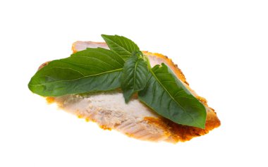 pişmiş et beyaz zemin üzerine izole