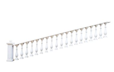 white railing isolated on white background