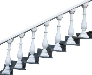 white railing isolated on white background