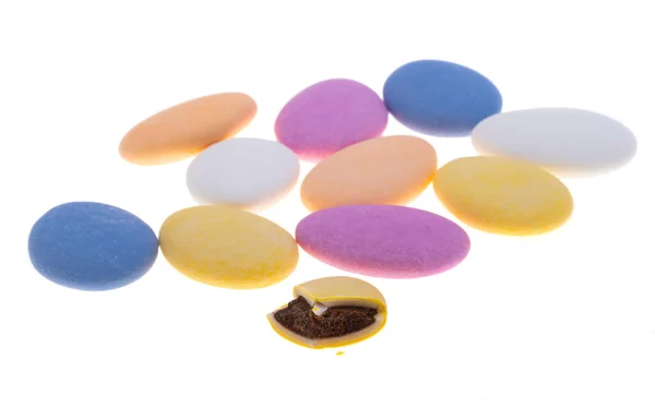 Schokolade Farbiger Glasur Isoliert Auf Weißem Hintergrund — Stockfoto
