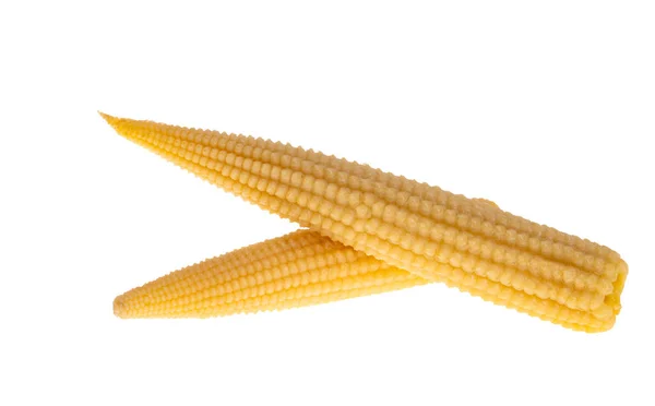 在白色背景上隔绝的腌制玉米 — 图库照片