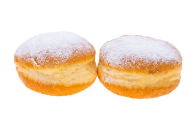 Reçelli Berliner beyaz arkaplanda izole