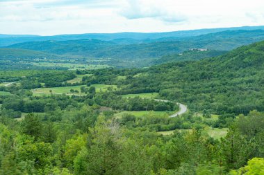 Hırvatistan 'ın güzel yeşil manzarası