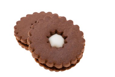 Beyaz arkaplanda çift çerez