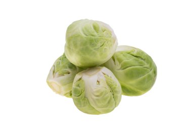 Beyaz arkaplanda Brüksel lahanası