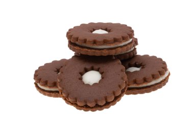 Beyaz arkaplanda çift çerez