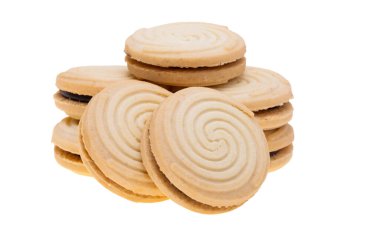 Beyaz arkaplanda çift çerez