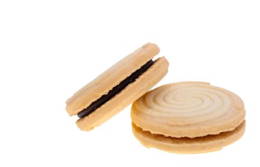 Beyaz arkaplanda çift çerez