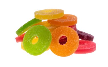 Beyaz arka plan üzerinde izole marmelat şeker