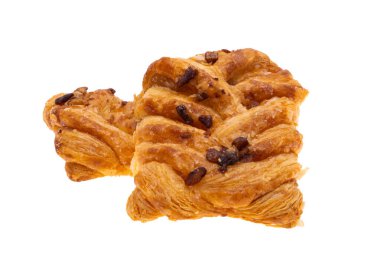 Beyaz arkaplanda reçelli İspanyol puf böreği