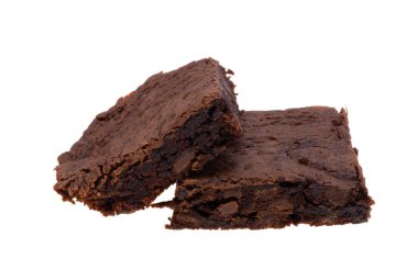 Beyaz arka planda çikolatalı kek