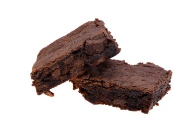 Beyaz arka planda çikolatalı kek