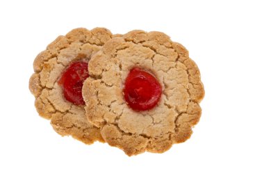 Beyaz arka planda izole edilmiş lezzetli İspanyol kurabiyeleri.