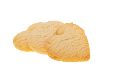 Beyaz arkaplanda tereyağlı kurabiye