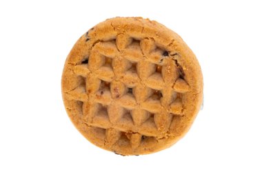 Beyaz arka planda izole edilmiş çikolata damlalı kurabiyeler