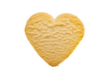 Çerezler kalpler izole beyaz zemin üzerine