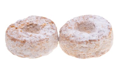 Çörek (Polvoron) beyaz arkaplanda izole