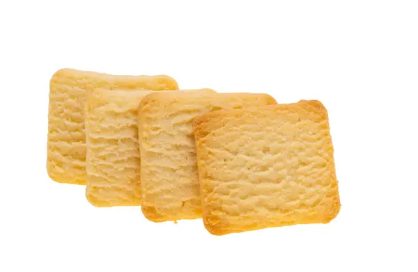 Masło Ciasteczka Izolowane Białym Tle — Zdjęcie stockowe