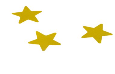 konfeti yıldızları beyaz arkaplanda izole