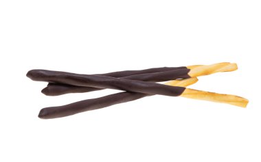 Beyaz arka plan üzerinde izole çikolata kaplı sopa