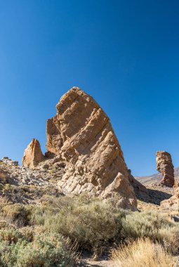 Teide doğa rezervindeki volkanik manzara