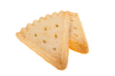 Beyaz arkaplanda izole edilmiş İskoç kurabiyesi