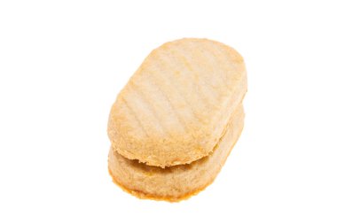 Beyaz arkaplanda izole edilmiş İskoç kurabiyesi